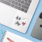 Alle neun Leben Aufkleber (Laptop mit iPhone)