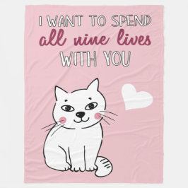 Alle neun leben bei Ihnen Romantische Katzen Valen Fleecedecke