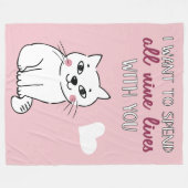 Alle neun leben bei Ihnen Romantische Katzen Valen Fleecedecke (Vorderseite (Horizontal))