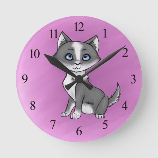 Alle neun Leben Runde Wanduhr (Vorderseite)