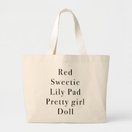 Alle Nicknames Tote-Tasche Jumbo Stoffbeutel