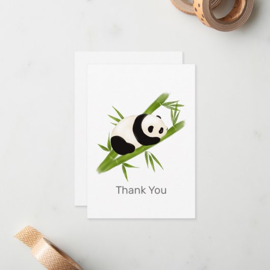 Alle Occasino Panda Bären Vielen Dank Note Karte (Vorderseite/Rückseite Beispiel)