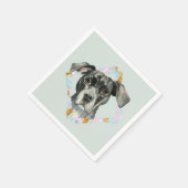 "Alle Ohren" Pit Bull Dog Aquarellmalerei Serviette (Ecke)