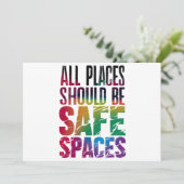 Alle Orte sollten für LGBTQ-Monat sicher sein Einladung (Stehend Vorderseite)