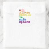 Alle Orte sollten sichere Räume haben Runder Aufkleber (Tasche)