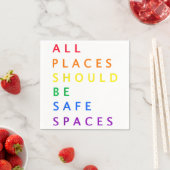 Alle Orte sollten sichere Räume sein - LGBT-Bündni Serviette (Beispiel)