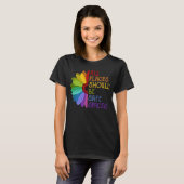 Alle Orte sollten sichere Räume Sonnenblumen LGBT  T-Shirt (Vorne ganz)
