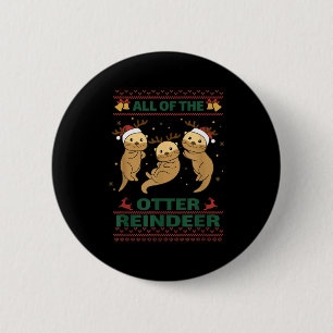 Alle Otter-Rentiere Süße Weihnachts-Otter  Button