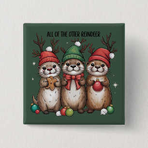 Alle Otter-Rentiere Weihnachten Tier Winter  Button