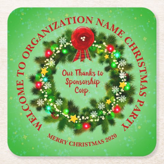 ALLE Party der Textorganisation ändern Rechteckiger Pappuntersetzer (Vorderseite)