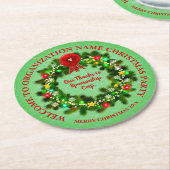 ALLE Party der Textorganisation ändern Runder Pappuntersetzer (Angewinkelt)