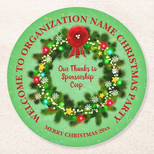 ALLE Party der Textorganisation ändern Runder Pappuntersetzer (Vorderseite)