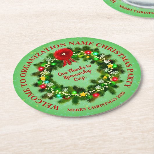 ALLE Party der Textorganisation ändern Runder Pappuntersetzer (Angewinkelt)