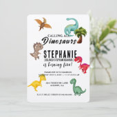 Alle Party Dinosaurier Personalisiert zum Geburtst Einladung (Stehend Vorderseite)