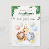 Alle Party - ein Safari-Abenteuer Einladung (Vorne/Hinten)