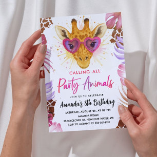 Alle Party - Giraffe zum Geburtstag Einladung