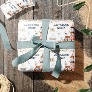 Alle Party im Wasserfarben-Kindergeburtstag Geschenkpapier