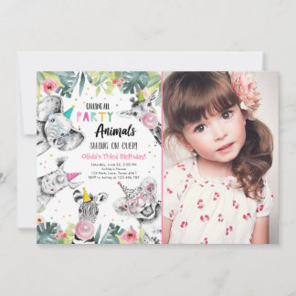 Alle Party Tiere Girl Safari Geburtstag Inv Einladung