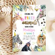 Alle Party Tiere rufen Safari Zoo Girl Geburtstag