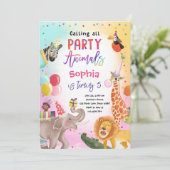 Alle Party Tiere Safari Jungle Geburtstag rufen Einladung (Stehend Vorderseite)
