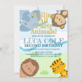 Alle Party Tiere Safari Jungle Geburtstag rufen Einladung (Vorderseite)