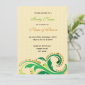 Alle Partys Einladung, wirbelnd blühend Einladung (Stehend Vorderseite)