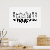 Alle Paws auf Deck-Vert Berühmte Dog Quotes Foster Poster (Küche)