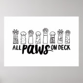 Alle Paws auf Deck-Vert Berühmte Dog Quotes Foster Poster (Vorne)