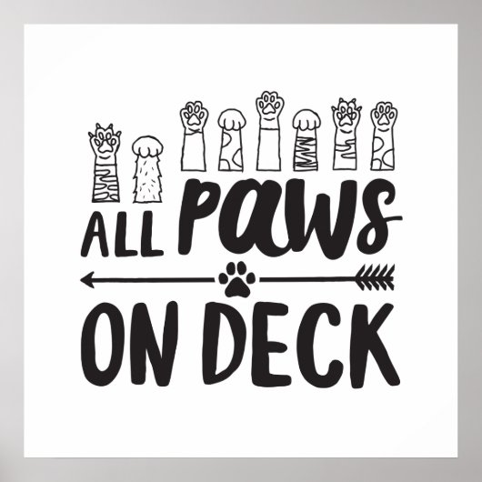 Alle Paws auf Deck-Vert Berühmte Dog Quotes Foster Poster (Vorne)