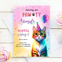 Alle pawty Animals Cat Kitten Girl zum Geburtstag