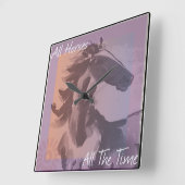 "Alle Pferde die ganze Zeit" Uhr Wasserfarbenwall (Winkel)