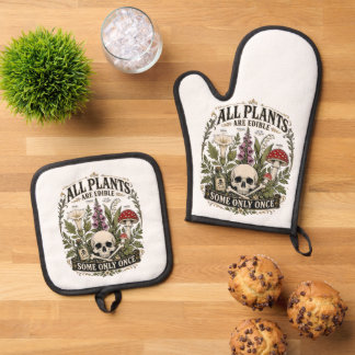 Alle Pflanzen sind essbar, manche nur einmal Ofenhandschuh & Topflappen-Set