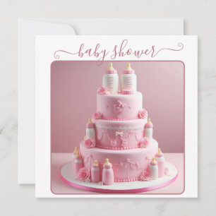ALLE PINKENE BABY-SPRITZEN-TORTE MIT BABYFLASCHEN EINLADUNG