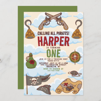 Alle Piraten rufen reden wie ein Piratengeburt Einladung