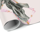 "Alle Pitbull-Hundeillustration der Ohr-" 2 Geschenkpapier (Rolleneckpunkt)