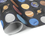 Alle Planeten-Wissenschafts-Fotos mit Namen Geschenkpapier (Rolleneckpunkt)