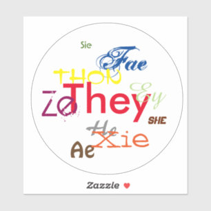 Alle Pronomen auf dem Aufkleber