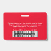 Alle Red Employee Foto Bar oder Qr Code Logo-ID Ausweis (Rückseite)