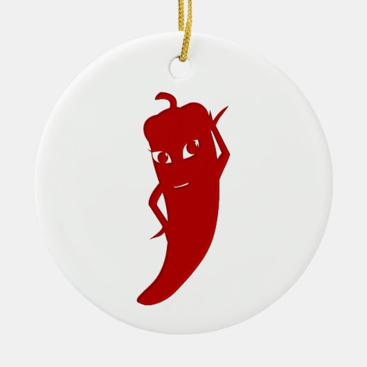 Alle Red Hot Pepper Diva Keramik Ornament (Vorne)