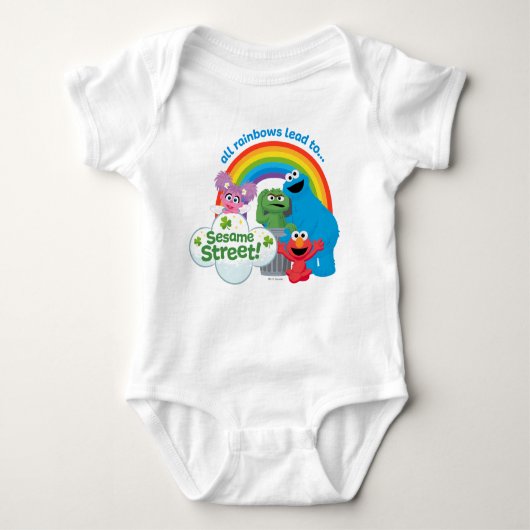 Alle Regenbogen führen zur Sesamstraße Baby Strampler (Vorderseite)