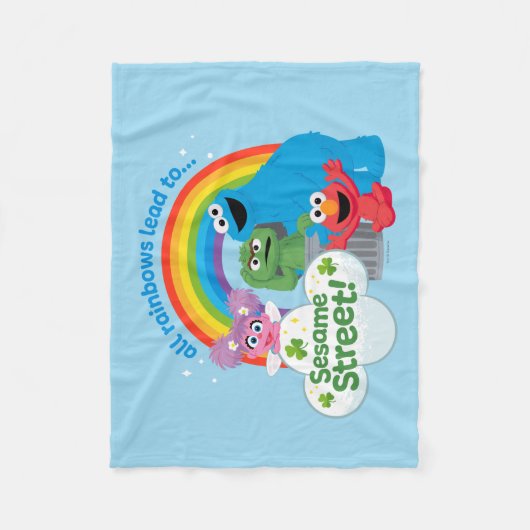 Alle Regenbogen führen zur Sesamstraße Fleecedecke (Vorderseite)