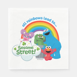 Alle Regenbogen führen zur Sesamstraße Serviette