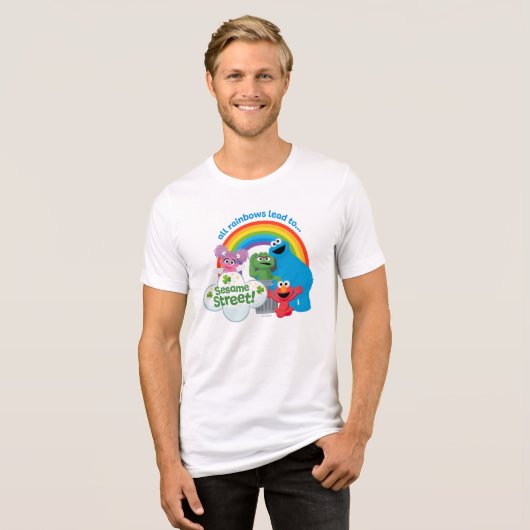 Alle Regenbogen führen zur Sesamstraße Tri-Blend Shirt (Vorderseite voll)