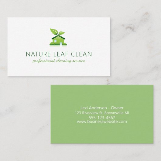 Alle Reinigungsleistungen im Naturhaus Visitenkarte (Vorne/Hinten)