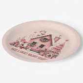 Alle Rosa haben ein schönes Ferienhaus Pappteller (Schrägansicht)