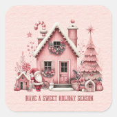 Alle Rosa haben ein schönes Ferienhaus Quadratischer Aufkleber (Vorderseite)