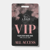 Alle Rose des Logos Gold Black VIP Veranstaltung Ausweis (Rückseite)
