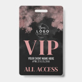Alle Rose des Logos Gold Black VIP Veranstaltung Ausweis (Vorderseite)