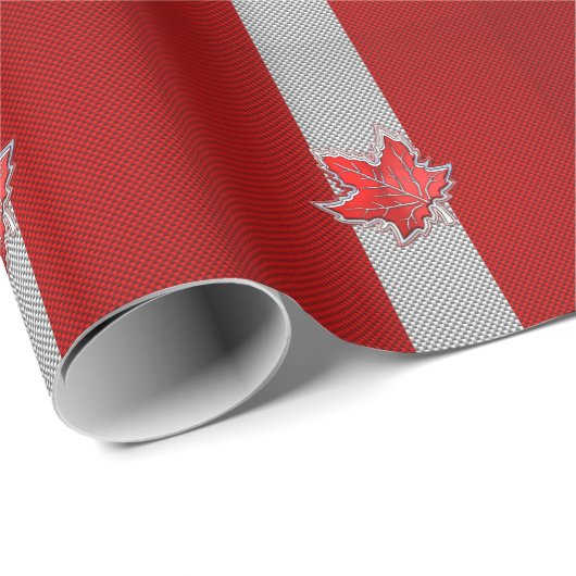 Alle roten Ahornblätter aus Kanada auf der Carbon Geschenkpapier (Rolleneckpunkt)