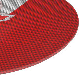 Alle roten Ahornblätter aus Kanada auf der Carbon Schneidebrett (Ecke)